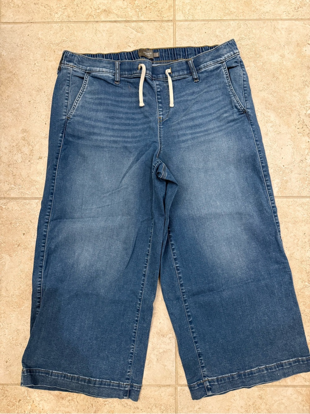torrid Wide-Leg Crop Jeans with Drawstring